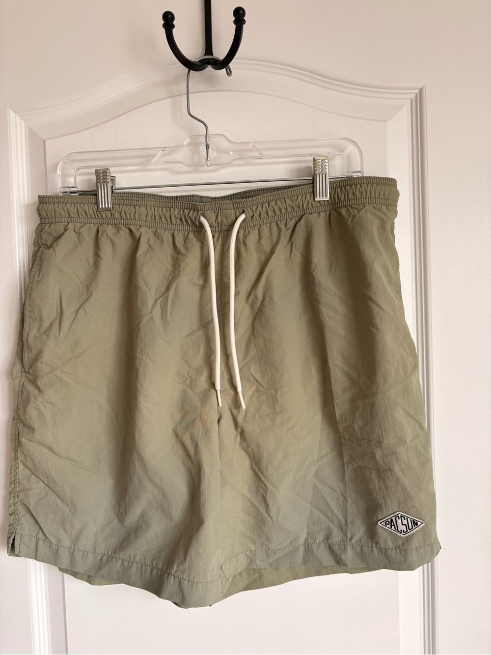 PacSun Men's Light Olive Drawstring Swim Trunks